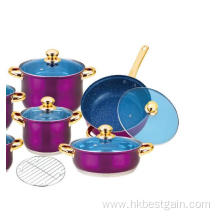 Cookware Set with Purple Painted Finish